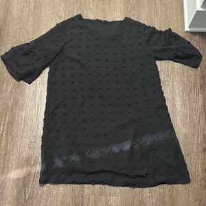 Black 3/4 Sleeve Boxy Tunic Dress